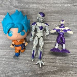 Dragon Ball Z Figures - Super Saiyan Goku, Frieza, and Cooler *DAMAGED & FLAWS*